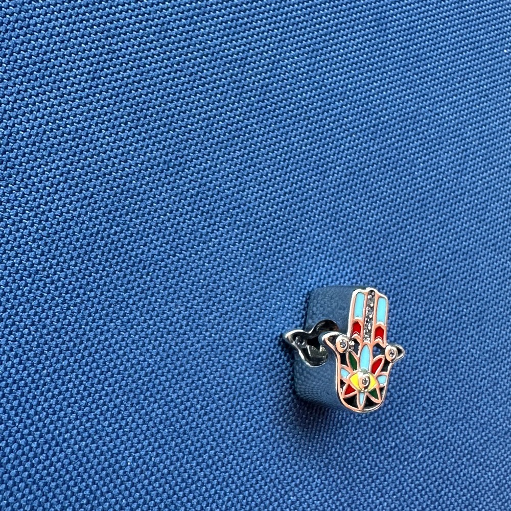 925 Italy Sterling Silver and Multicolor Hamsa Charm For Pandora - Picture 5 of 6